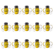 15Pcs Handmade Lampwork Beads, 3D Bees, Gold, 15.2~16x14.5~16.5x11.2mm, Hole: 1.2~1.4mm(LAMP-GO0001-15)