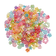 Globleland Transparent Acrylic Charms & Beads, AB Color Plated, Mixed Shapes, Mixed Color, 12x11mm, Hole: 1.6mm, 300g/bag(TACR-GL0001-01)