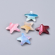 Cellulose Acetate(Resin) Pendants, Star, Mixed Color, 20~21x22x4.5mm, Hole: 1mm(X-KY-S157-40-M)