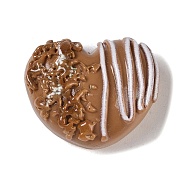 Opaque Resin Imitation Food Decoden Cabochons, Bread, Heart, 18.5x21.5x10.5mm(RESI-S395-02D)