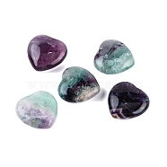 Natural Fluorite Healing Stones, Heart Love Stones, Pocket Palm Stones for Reiki Ealancing, 30x30x11.5~12.5mm(G-G020-01-06)