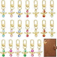 20Pcs 10 Colors Angel Hanging Ornament, Baking Painted Two Tone Crackle Glass Beaded Pendant Decorations, with Alloy Swivel Clasps, Mixed Color, 6cm, 2pcs/color(HJEW-CA0001-39)