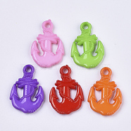 Opaque Acrylic Pendants, Anchor, Mixed Color, 28.5x19x4mm, Hole: 3mm, about 570pcs/500g(SACR-N008-078)