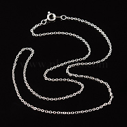 Nickel Free Silver Color Plated Brass Chain Necklaces, chain:2mm long, 1.5mm wide, 18 inch(X-SW028-S)