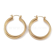 PVD Vacuum Plating 201 Stainless Steel Ring Hoop Earrings, with 304 Stainless Steel Pin, Golden, 38.5x5mm(EJEW-I309-58A-G)