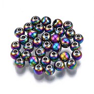 Rack Plating Rainbow Color 304 Stainless Steel Beads, Cadmium Free & Nickel Free & Lead Free, Round, 4x3mm, Hole: 1.2mm(STAS-S119-081A-01)