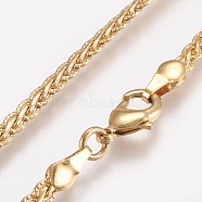 Brass Rope Chain Necklaces Making, with Lobster Claw Clasps, Long-lasting Plated, Real 18K Gold Plated, 23.6 inch(60cm), 3mm(X-NJEW-O101-18G)