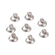 304 Stainless Steel Bead Cap Pendant Bails, for Globe Glass Bubble Cover Pendants, Stainless Steel Color, 10mm, Hole: 1.8mm(STAS-G224-24P-11)