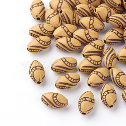 Imitation Wood Acrylic Beads, Oval, Peru, 13x8x7mm, Hole: 1.5~2mm, about 123pcs/50g(X-SACR-Q186-21)