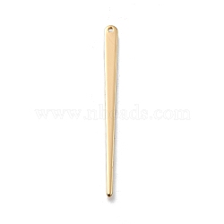 Brass Big Pendants, Stick, Real 18K Gold Plated, 51x4x1.5mm, Hole: 1.2mm(KK-D312-01G)