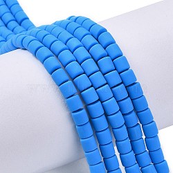 Handmade Polymer Clay Bead Strands, Column, Dodger Blue, 6.5x6mm, Hole: 1.2mm, about 61pcs/strand, 15.75 inch(40cm)(X-CLAY-ZX006-01C)