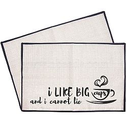 Coffee Theme Diablement Fort Cup Mats, Daily Supplies, Rectangle with Word, Black, 35x50cm(AJEW-WH0201-005)