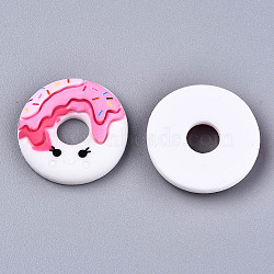 Resin Cabochons, Two Tone, Donut, Pink, 26x6mm(CRES-R195-17)