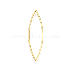 Brass Open Back Bezel Link Rings, Long-Lasting Plated, Nickel Free, Real 18K Gold Plated, For DIY UV Resin, Epoxy Resin, Pressed Flower Jewelry, Horse Eye, 28x8x1mm(X-KK-B152-08B-G)