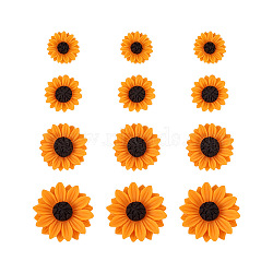 100Pcs 4 Style Resin Cabochons, Sunflower, Mixed Color, 25pcs/style(CRES-CD0001-01)