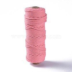 Cotton String Threads, Macrame Cord, Decorative String Threads, for DIY Crafts, Gift Wrapping and Jewelry Making, Hot Pink, 3mm, about 54.68 yards(50m)/roll(OCOR-T001-01-03)