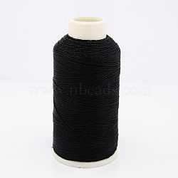 Metallic Thread, Embroidery Thread, 3-Ply, Black, 0.4mm, about 1093.61 yards(1000m)/roll(MCOR-G001-0.4mm-14)