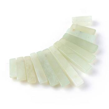 New Jade Pendants Sets, Graduated Fan Pendants, Focal Beads, Rectangle, 11~30x4~5x4mm, Hole: 1mm, 13pcs/set