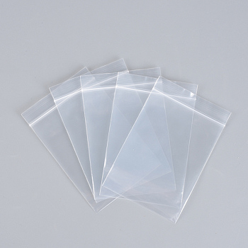 Polyethylene Zip Lock Bags, Resealable Packaging Bags, Top Seal, Self Seal Bag, Rectangle, Clear, 20x15cm, Unilateral Thickness: 2.9 Mil(0.075mm), 100pcs/group