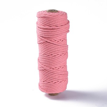 Cotton String Threads, Macrame Cord, Decorative String Threads, for DIY Crafts, Gift Wrapping and Jewelry Making, Hot Pink, 3mm, about 54.68 yards(50m)/roll