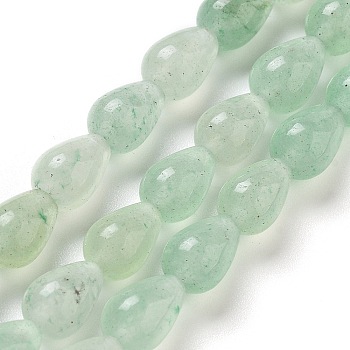 Natural Green Aventurine  Beads Strands, Teardrop, 9x6mm, Hole: 1.2mm, about 44pcs/strand, 15.75''(40cm)