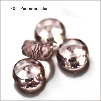 K9 Glass, Imitation Austrian Crystal Beads, Grade AAA, Faceted, Flat Round, Light Salmon, 10x5.5mm, Hole: 0.9~1mm