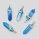 Natural Banded Agate Double Terminated Pointed Pendants(G-F295-05J)-1