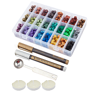 DIY Scrapbook Crafts, Including Sealing Wax Particles, Plastic Bead Containers, Stainless Steel Spoons, Candles and Metallic Markers Paints Pens, Mixed Color, 9mm, 726pcs/set(DIY-CP0002-01)