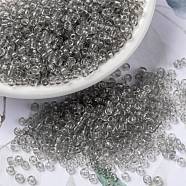 MIYUKI Round Rocailles Beads, Japanese Seed Beads, (RR2412) Transparent Taupe, 8/0, 3mm, Hole: 1mm, about 422~455pcs/bottle, 10g/bottle(SEED-JP0009-RR2412)