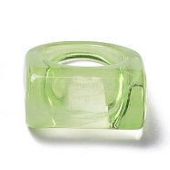 Transparent Acrylic Finger Rings, Imitation Gemstone Style, Light Green, US Size 8 3/4(18.7mm)(RJEW-T010-10B)