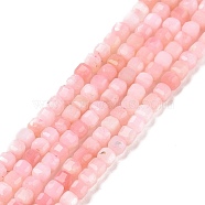 Natural Pink Opal Beads Strands, Faceted, Cube, 2.5x2.5x2.5mm, Hole: 0.5mm, about 186~188pcs/strand, 15.16~15.35 inch(38.5~39cm)(G-C009-B18)