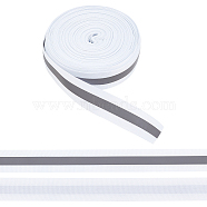 WADORN 25 Yards Reflective Polyester Striped Ribbon, for Warning Tape, White, 7/8 inch(23.5mm)(DIY-WR0003-74B)