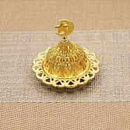 Alloy Incense Burners Tower Censer Holder, Hollow Buddhism Aromatherapy Furnace Home Decor, Golden, 70x70mm(INBU-PW0002-01F)