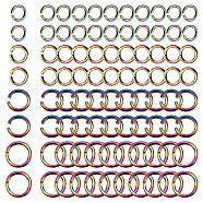 200Pcs 4 Styles Rainbow Color Stainless Steel Open Jump Rings, 3.5~6x0.6~0.8mm, 50pcs/style(STAS-SC0003-96)