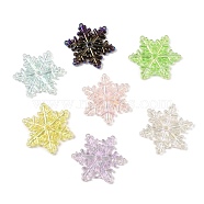UV Plating Rainbow Iridescent Acrylic Chandelier Component Links, Snowflake, Mixed Color, 54x47x9mm, Hole: 2mm & 3.5mm(SACR-A002-03)