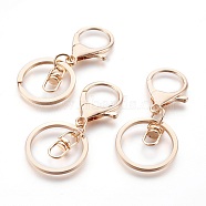 Alloy Keychain Clasp Findings, with Iron Key Rings, Golden, 68x30x5mm(IFIN-F151-02G)