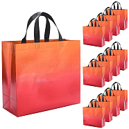 Non-Woven Reusable Folding Gift Bags with Handle, Portable Waterproof Shopping Bag for Gift Wrapping, Rectangle, Coral, 35x32.5x0.2cm(ABAG-WH20011-01D)