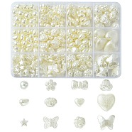 247Pcs ABS Plastic Imitation Pearl Beads Sets, Seashell Color, 6~17x7.5~16x4~8mm, Hole: 1.4~2.3mm(KY-YW0001-58)