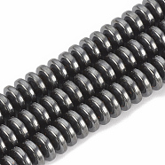 Non-magnetic Synthetic Hematite Beads Strands, Rondelle, 6x3mm, Hole: 1mm, about 125~133pcs/strand, 15.7 inch(X-G-Q465-11)