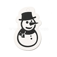 Christmas Theme Paper Earring Display Cards with Hanging Hole, Snowman Pattern, 8x5x0.05cm, Hole: 1.5mm(EDIS-E011-02B)