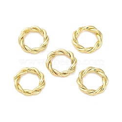 Brass Linking Rings, Retro Twisted Ring, Long-Lasted Plated, Real 14K Gold Plated, 8x1.5mm, Inner Diameter: 5mm(KK-U042-01G-02)