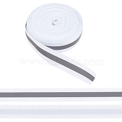 WADORN 25 Yards Reflective Polyester Striped Ribbon, for Warning Tape, White, 7/8 inch(23.5mm)(DIY-WR0003-74B)