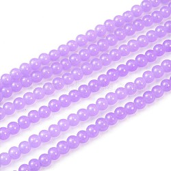 Imitation Jade Glass Beads Strands, Spray Painted, Round, Medium Slate Blue, 6mm, Hole: 1.3~1.6mm, about 133pcs/strand, 31.4 inch(DGLA-S076-6mm-27)