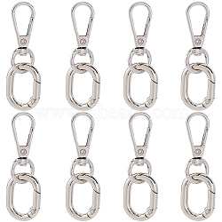 Alloy Swivel Clasps, Swivel Snap Hook, with Spring Gate Rings, Platinum, 41.5x16x5.5mm, Hole: 8x11mm, 8pcs(FIND-SP0003-22P)