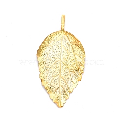 Iron Cabochons, Etched Metal Embellishments, Leaf, Golden, 66x34x4mm(IFIN-Q118-41G)