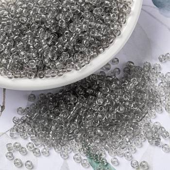MIYUKI Round Rocailles Beads, Japanese Seed Beads, (RR2412) Transparent Taupe, 8/0, 3mm, Hole: 1mm, about 422~455pcs/bottle, 10g/bottle