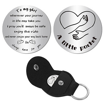 2Pcs 2 Style PU Leather Guitar Clip, with Stainless Steel Ring & Commemorative Coins, for DIY Musical Instrument Accessories, Heart Pattern, 1pc/sytle