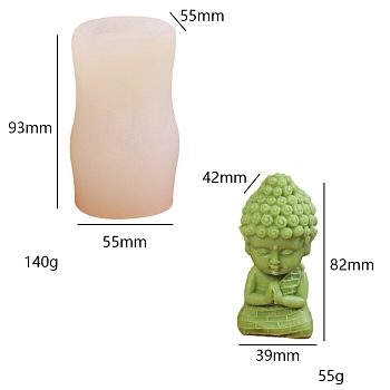 DIY Silicone Candle Molds, for Candle Making, Buddha, 55x55x93mm