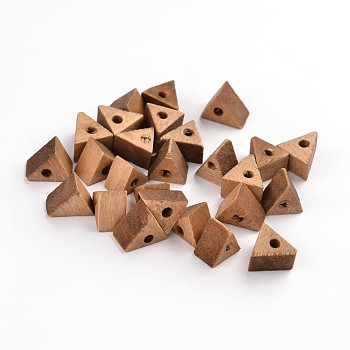 Undyed Natural Wood Beads, Triangle, Lead Free, Camel, 9x9x6mm, Hole: 2.5mm