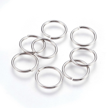 304 Stainless Steel Open Jump Rings, Stainless Steel Color, 15x1.3mm, Inner Diameter: 12mm, 500pcs/bag